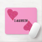 グリッターのハートのデザインperosnalizedマウスパッド マウスパッド (マウス)