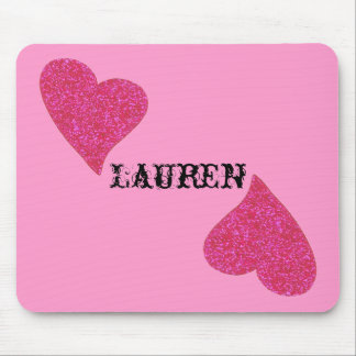 グリッターのハートのデザインperosnalizedマウスパッド マウスパッド