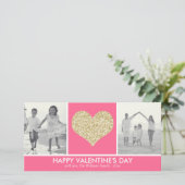 グリッターのハートのバレンタインデーの写真カード シーズンカード (スタンド正面)