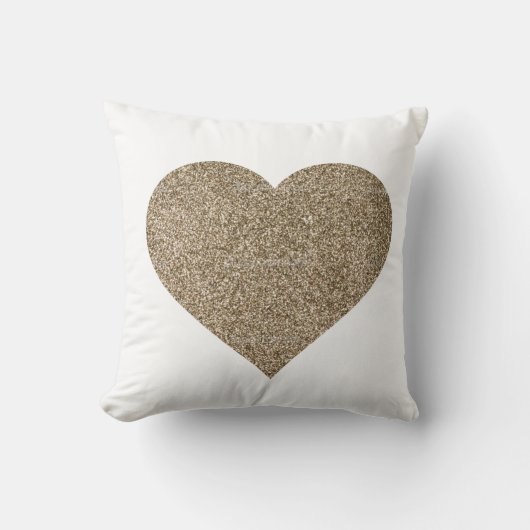 グリッターのハートの装飾用クッション クッション (正面)