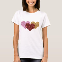 グリッターのハートのTシャツ