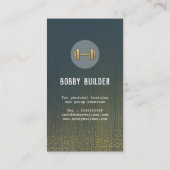 グリッターのパーソナルトレーナーの金ゴールドのダンベル 名刺 (裏面)