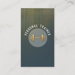 グリッターのパーソナルトレーナーの金ゴールドのダンベル 名刺