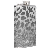 グリッターのヒョウのプリント フラスク (右)