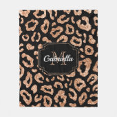 グリッターのヒョウのプリント フリースブランケット (正面)