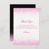 グリッターのピンクのサンキューカード サンキューカード (正面/裏面)