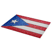 グリッターのプエルトリコの旗のガラスまな板 カッティングボード (角)