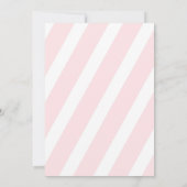 グリッターのベビーシャワーの招待状-ピンクのストライプ 招待状 (裏面)