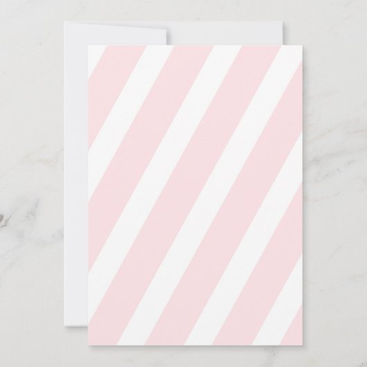 グリッターのベビーシャワーの招待状-ピンクのストライプ 招待状 (裏面)