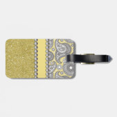 グリッターのペイズリーのラインストーンのプリントパターン ラゲッジタグ (裏面横)