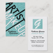 グリッターのメーキャップアーティストの名刺 名刺 (正面/裏面)