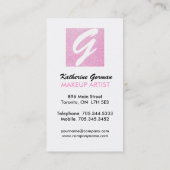 グリッターのメーキャップアーティストの名刺 名刺 (裏面)