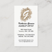 グリッターのメーキャップアーティストの名刺 名刺 (裏面)