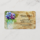 グリッターのメーソンジャーのパンジー 名刺 (裏面)