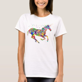グリッターのユニコーンの女性上 Tシャツ