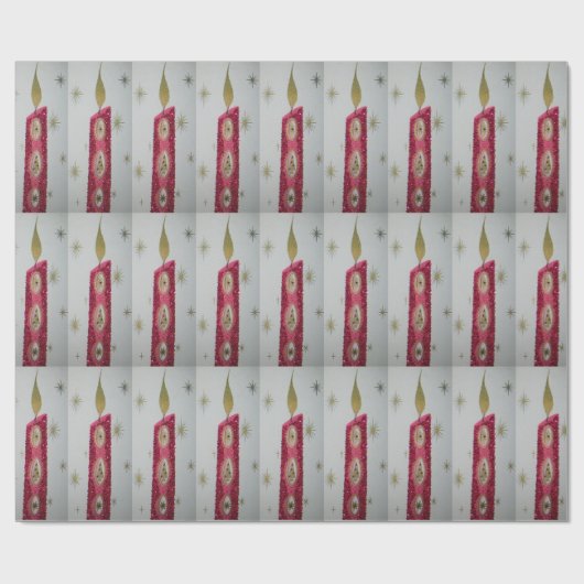 グリッターのヴィンテージの蝋燭 ラッピングペーパー (フラット)