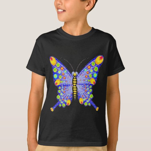 グリッターの一見の蝶 Tシャツ (正面)