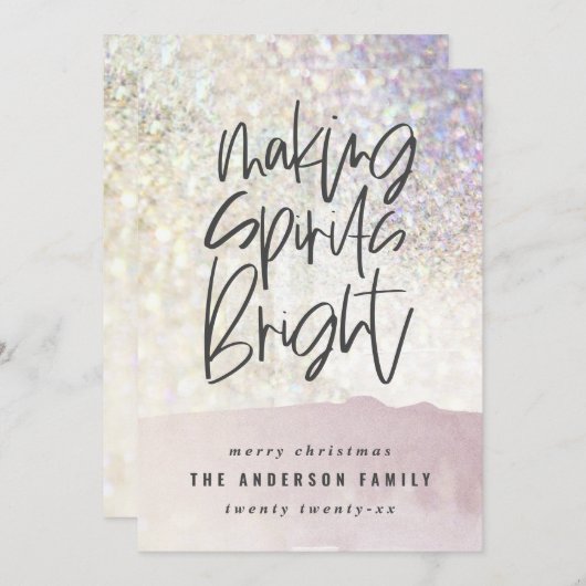 グリッターの上品なスピリッツ明るいクリスマス (正面/裏面)