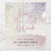 グリッターの上品なベビーはクリスマスの外でコーディ ワインラベル (シングルラベル)