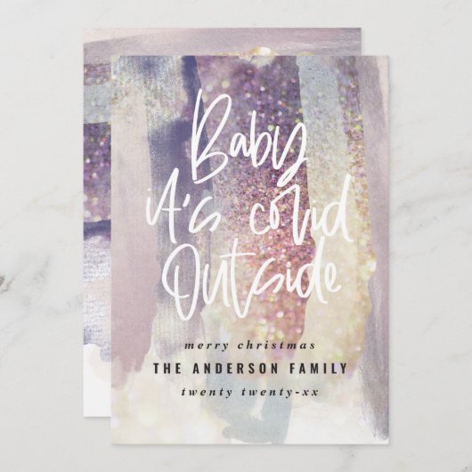 グリッターの上品なベビーはクリスマスの外で臆病だ (正面/裏面)