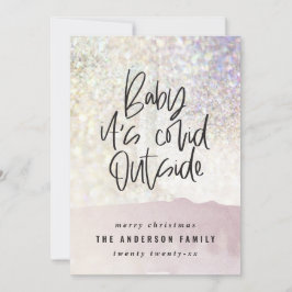 グリッターの上品なベビーはクリスマスの外で臆病だ