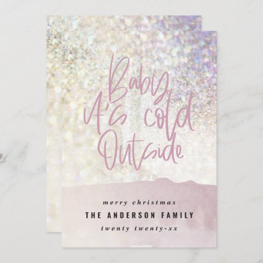 グリッターの上品なベビーはクリスマス外の寒さ (正面/裏面)