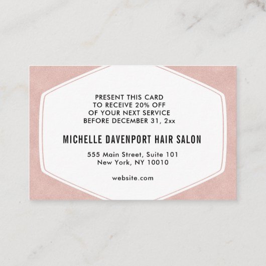 グリッターの中小企業のプロモーション 割引カード (裏面)