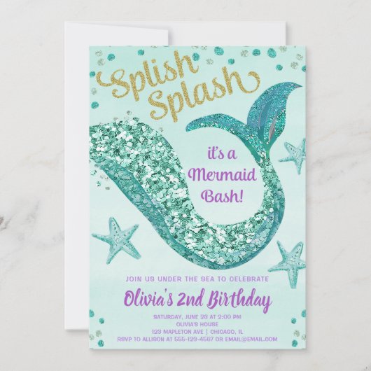 グリッターの人魚のひいさま 招待状 (正面)