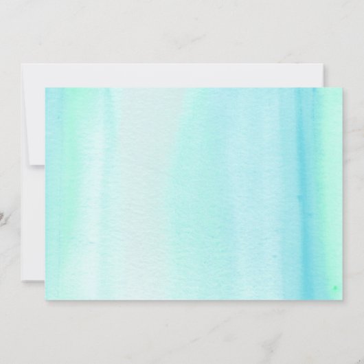 グリッターの人魚の招待状、海のパーティーの下で、 招待状 (裏面)