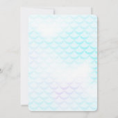 グリッターの人魚の招待状、海のパーティーの下で、 招待状 (裏面)