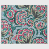 グリッターの効果のサイケデリックな花柄 ラッピングペーパー (フラット)