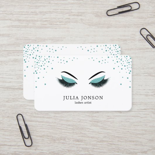 グリッターの効果のメーキャップアーティストの名刺 名刺 (正面/裏面インサイチュ)