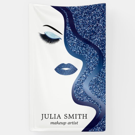 グリッターの効果の旗との化粧 横断幕 (縦)