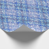 グリッターの効果の青いタータンチェック格子縞 ラッピングペーパー (角)