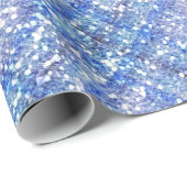 グリッターの効果の青いタータンチェック格子縞 ラッピングペーパー (ロールコーナー)