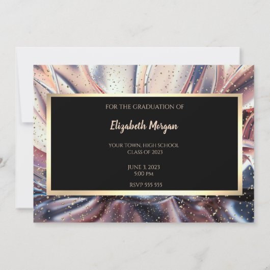 グリッターの卒業上限、抽象芸術保存日付 セーブザデート (裏面)