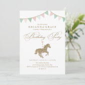 グリッターの回転木馬の馬|の誕生日のパーティの招待状 招待状 (スタンド正面)