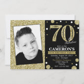 グリッターの大人のマイル標石の誕生日の写真の招待状 招待状 (正面)