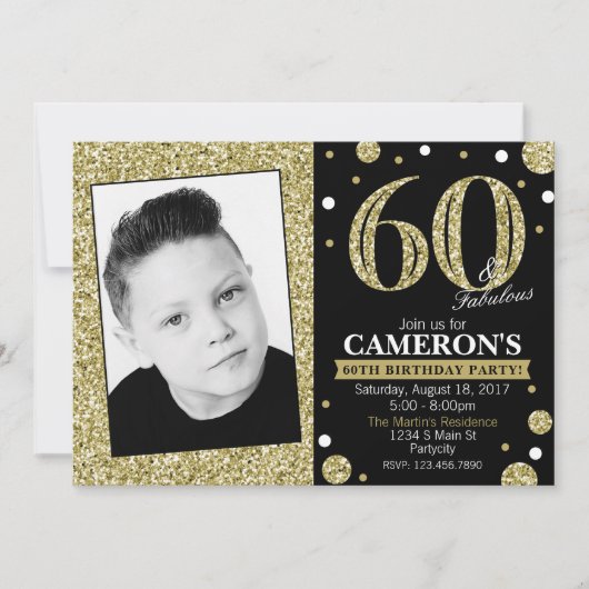 グリッターの大人のマイル標石の誕生日の写真の招待状 招待状 (正面)