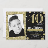 グリッターの大人のマイル標石の誕生日の写真の招待状 招待状 (正面)