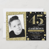 グリッターの大人のマイル標石の誕生日の写真の招待状 招待状 (正面)