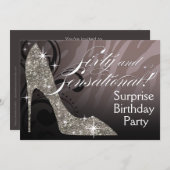 グリッターの小剣のシマウマ60及び扇情的な誕生日 招待状 (正面/裏面)