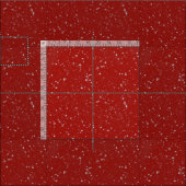 グリッターの星-銀製の赤 ファブリック (タイル)