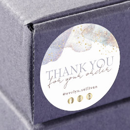 グリッターの水の色の形感謝してい状あなたシール ラウンドシール