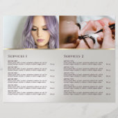 グリッターの水の色の波サービスのメニューカタログ (裏面)