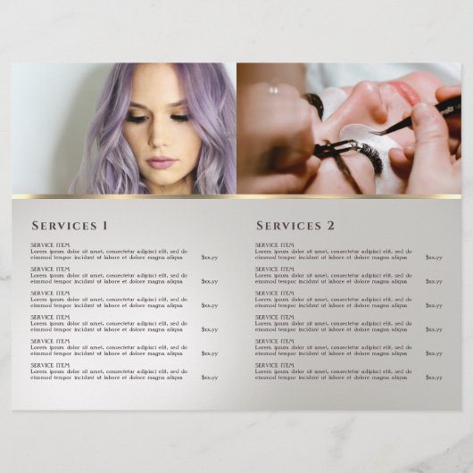 グリッターの水の色の波サービスのメニューカタログ (裏面)