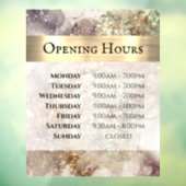 グリッターの水彩及びホイルの開館時間 ウィンドウサイン (シート3)