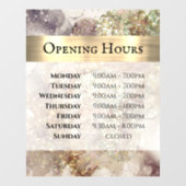 グリッターの水彩及びホイルの開館時間 ウィンドウサイン (シート)