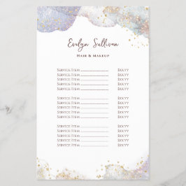 グリッターの水彩図形の価格表フライヤー チラシ