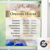 グリッターの水彩箔の開口時間窓の貼り ウィンドウサイン (ホーム)